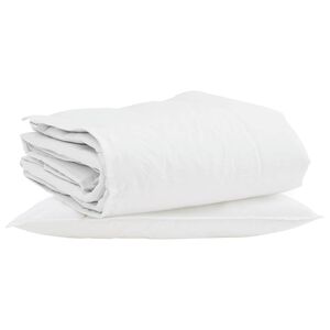 vidaXL Zimska posteljnina z blazino 2 pcs Bela Perje