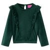 vidaXL Otro&scaron;ka bluza z naborki temno zelena 128