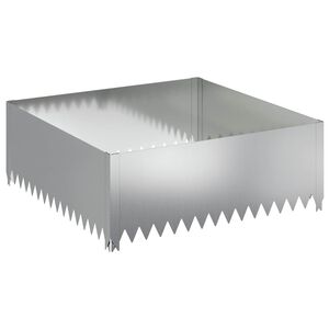 vidaXL Robovi trave 100 x 100 x 35 cm Jeklo Srebrna