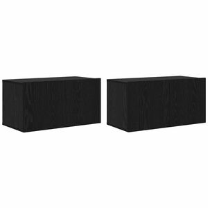vidaXL Komplet TV omaric 2 pcs Črna 60 x 30 x 30 cm Konstruiran les