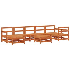 vidaXL Vrtna dnevna garnitura 8 pcs Voskan Rjava Masivna borovina