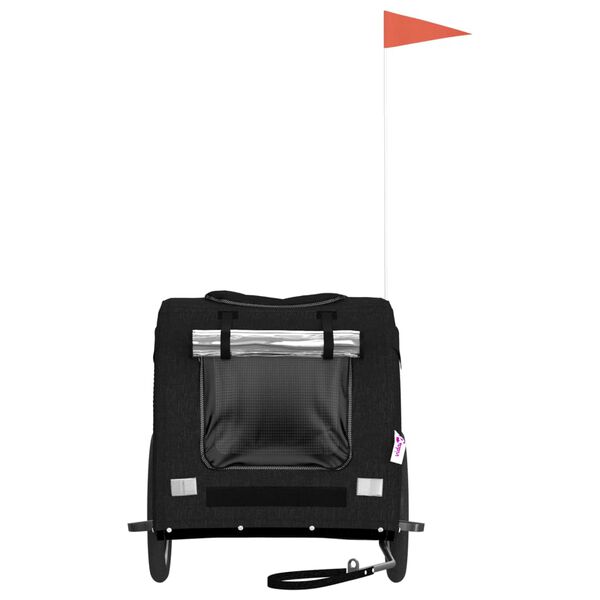 vidaXL Kolesarska prikolica za hišne ljubljenčke črna