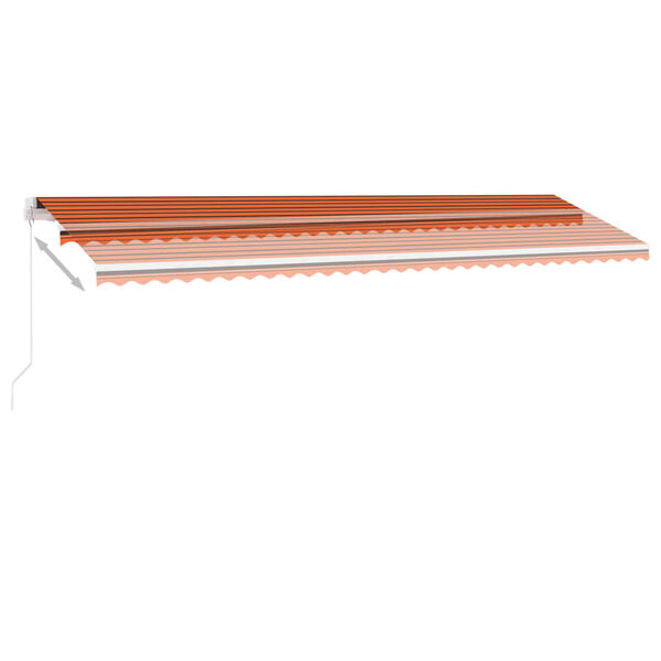 vidaXL Ročno zložljiva tenda z LED lučkami 600x300 cm oranžna in rjava