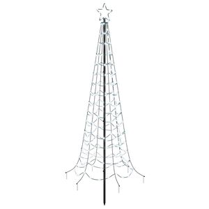 vidaXL Spiralna božična jelka z LED lučkami in klinom EKENAS 180 cm