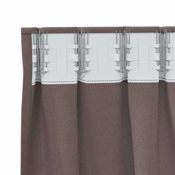 vidaXL Zavese za zatemnitev z obroči 2 pcs Temno rjava 225 x 140 cm