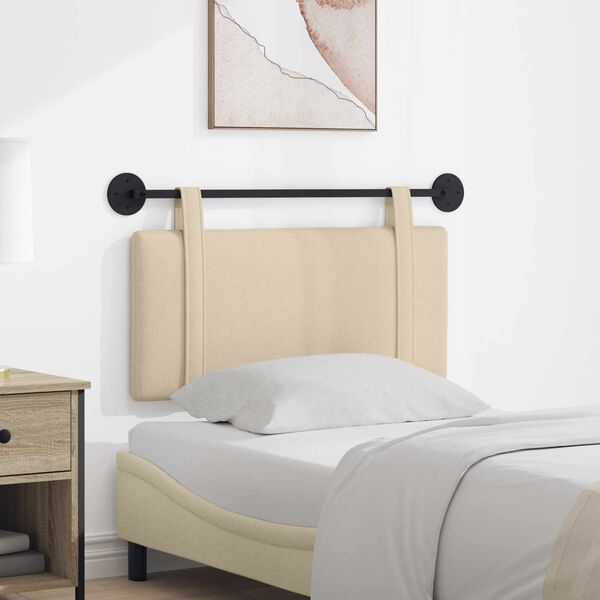 vidaXL Visoki naslon za glavo Enobarvno krema 100 x 55 x 5 cm blago