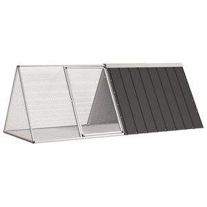 vidaXL Kletka za zajce antracit 201,5x80,5x71 cm pocinkano jeklo