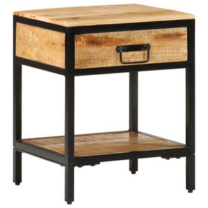 vidaXL Nočna omarica Rjava 40 x 35 x 50 cm Trdna mango les in kovina