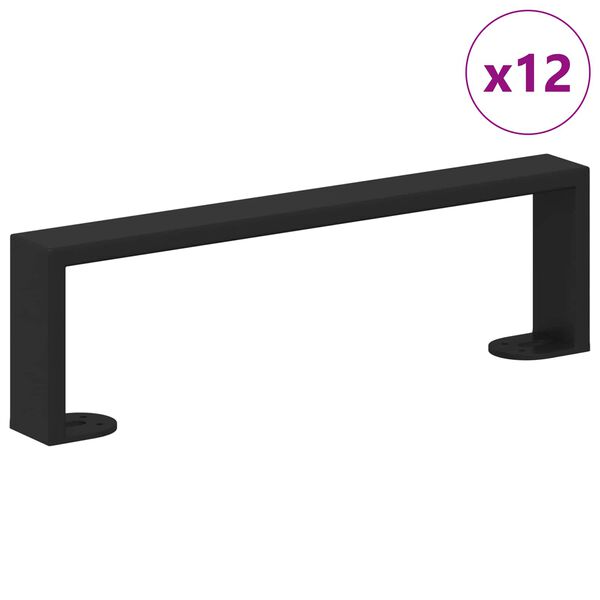 vidaXL Kosi pohi&scaron;tva 12 pcs Črna 341 x 40,5 x 100 mm elezo