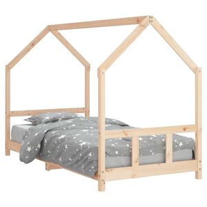 vidaXL Otro&scaron;ki posteljni okvir 90x200 cm trdna borovina