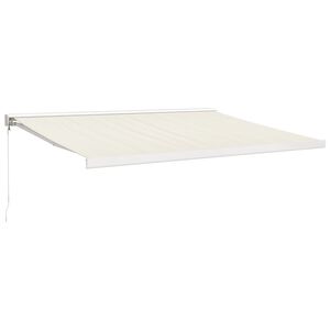vidaXL Zložljiva tenda krem 4x3 m blago in aluminij