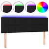 vidaXL LED posteljno vzglavje črno 144x5x78/88 cm blago