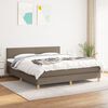 vidaXL Box spring postelja z vzmetnico taupe 180x200 cm blago