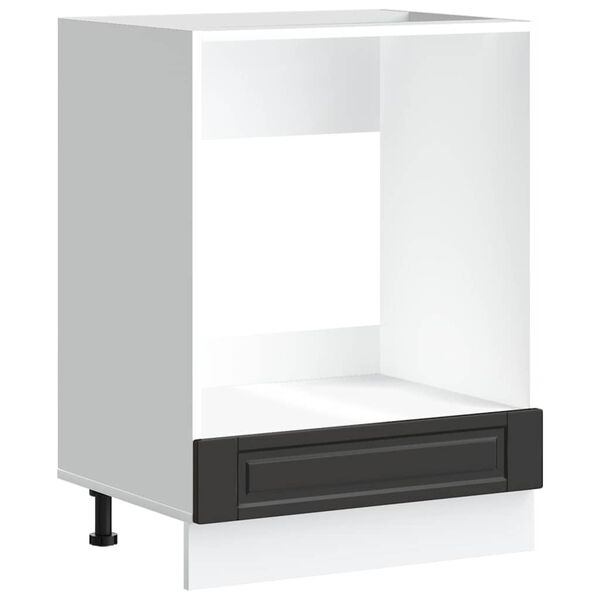 vidaXL Omarica za pečico Porto črn inženirski les