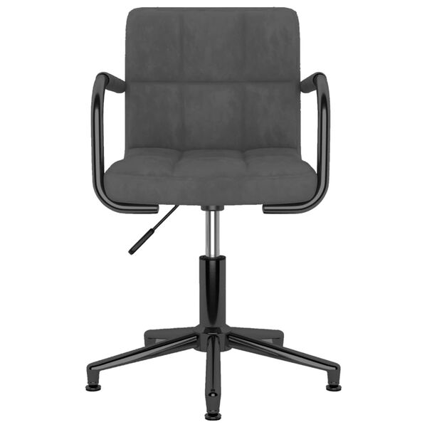 vidaXL Vrtljiv jedilni stol temno siv žamet