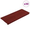 vidaXL Preproge za stopnice samolepilne 30 kosov rdeča 65x24,5x3,5 cm
