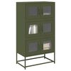 vidaXL Highboard Olive Green 68x39x123 cm Jeklo