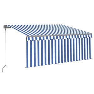 vidaXL Avtomatsko zložljiva tenda s senčilom 3x2,5 m modra in bela