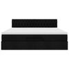 vidaXL Otomanska postelja z vzmetnico & LEDs črna 180x200 cm blago