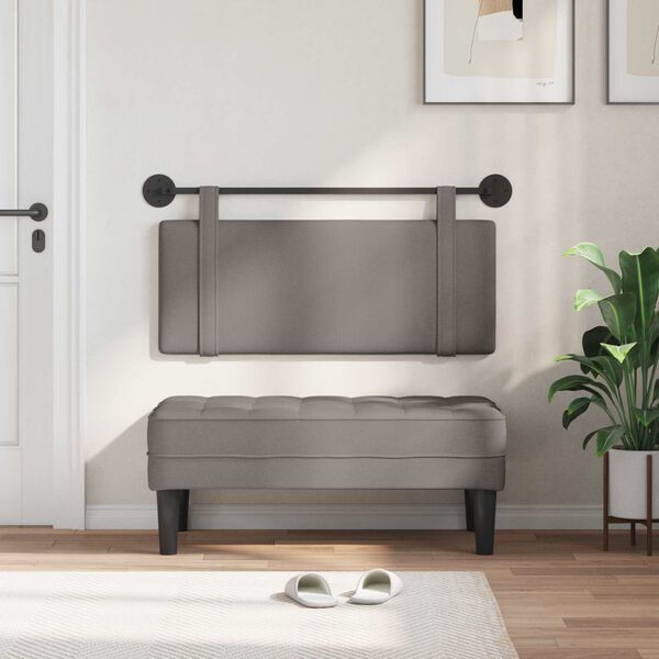 vidaXL Visoki naslon za glavo Enobarvno Taupe 110 x 55 x 5 cm blago