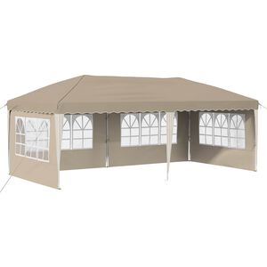 vidaXL Zložljivi &scaron;otor za zabave 575 x 289 x 245 cm Krem