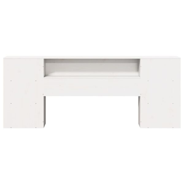 vidaXL Vzglavje s predelki bela 180 cm trdna borovina