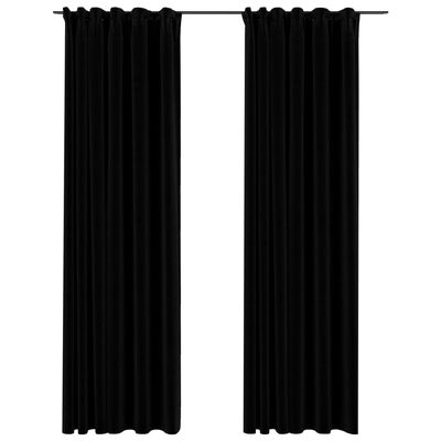 vidaXL Zatemnitvene zavese z obešali 2 kosa črne 140x245 cm