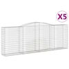 vidaXL Obokane gabion košare 5 kosov 400x50x140/160cm pocinkano železo