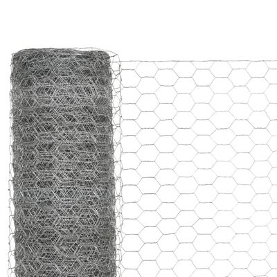 vidaXL Žična mreža za ograjo pocinkano jeklo 25x1,2 m srebrna