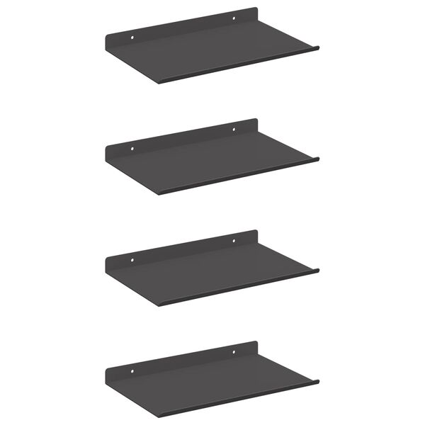 vidaXL Ležeča polica 4 pcs Črna 30 x 18 x 2,5 cm Jeklo