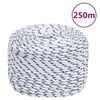 vidaXL Vrv za čoln bela 6 mm 250 m polipropilen