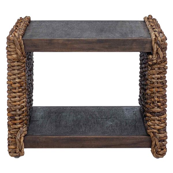 vidaXL Stranska miza Naravna 44.5 x 45 x 45 cm Masivni mahagonijev les