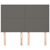 vidaXL Vzglavje postelje sivo 144x5x118/128 cm umetno usnje