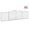 vidaXL Obokane gabion ko&scaron;are 2 kosa 400x30x100/120 cm pocinkano železo