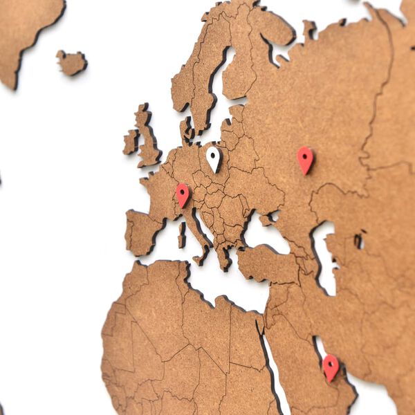 MiMi Innovations Lesen zemljevid sveta Luxury rjav 90x54 cm