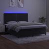 vidaXL Box spring postelja z vzmetnico LED črna 160x200 cm žamet