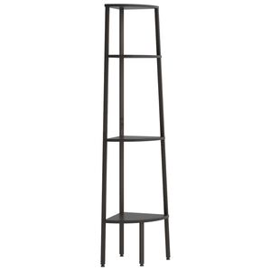vidaXL 4-nadstropni kotni regal črn 45,5x31,5x150 cm