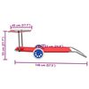 vidaXL Zložljiv ležalnik s streho in kolesi jeklo rdeč