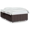 vidaXL Posteljni okvir brez vzmetnice temno rjav 120x200 cm blago