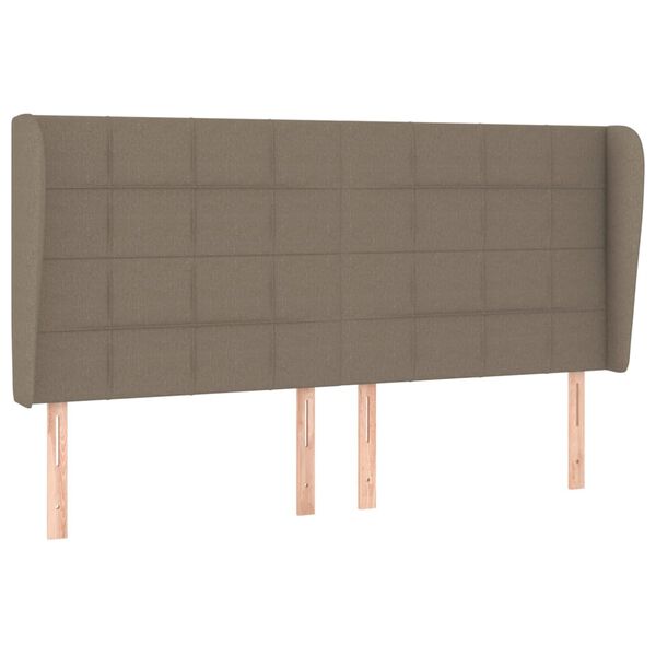 vidaXL Vzglavje z u&scaron;esi taupe 163x23x118/128 cm blago