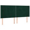vidaXL Vzglavje z u&scaron;esi temno zeleno 203x16x118/128 cm žamet