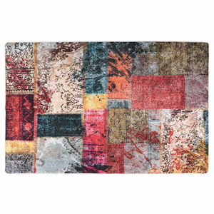 vidaXL Pralna preproga Patchwork 80x150 cm večbarvna protizdrsna