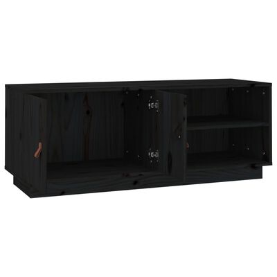 vidaXL TV omarica črna 105x34x40 cm trdna borovina