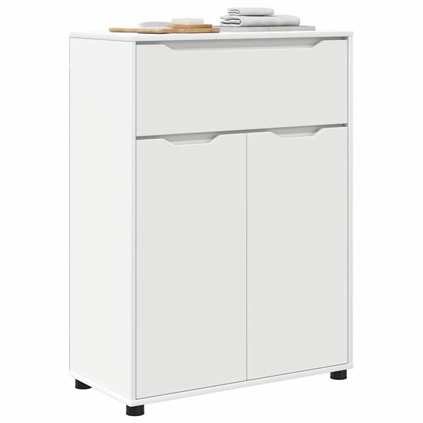 vidaXL Kopalni&scaron;ka omarica Bela 72,5 x 36,5 x 100 cm Konstruiran les