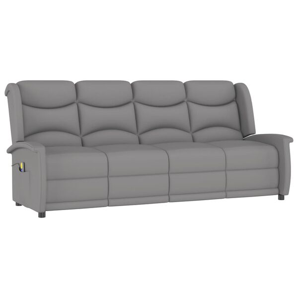 vidaXL Masažni štirised svetlo sivo blago iz mikrovlaken