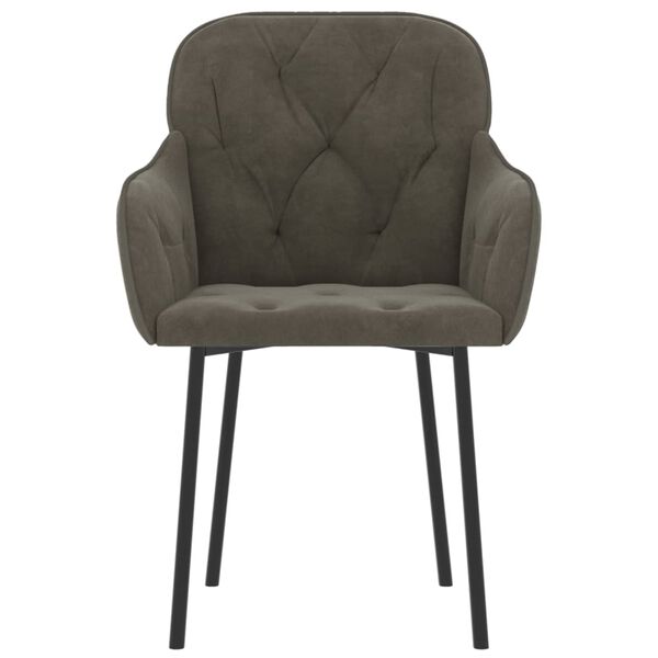 vidaXL Jedilni stoli 2 kosa temno siv žamet (samo UK/IE/FI/NO)