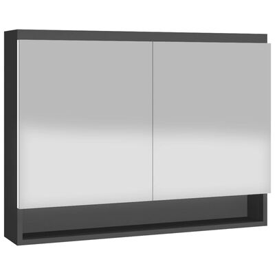 vidaXL Kopalniška omarica z ogledalom 80x15x60 cm MDF antracitna
