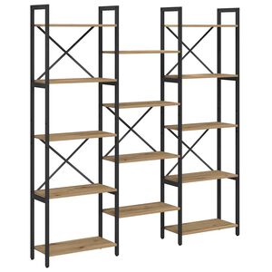 vidaXL Knjižna polica Umetni hrast 156 x 25 x 167 cm Konstruiran les