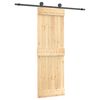 vidaXL Drsna vrata Naravna in črna 70 x 210 cm Masiven borov les
