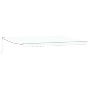 vidaXL Senčnik Bela 500 &times; 300 cm Poliester in kovina